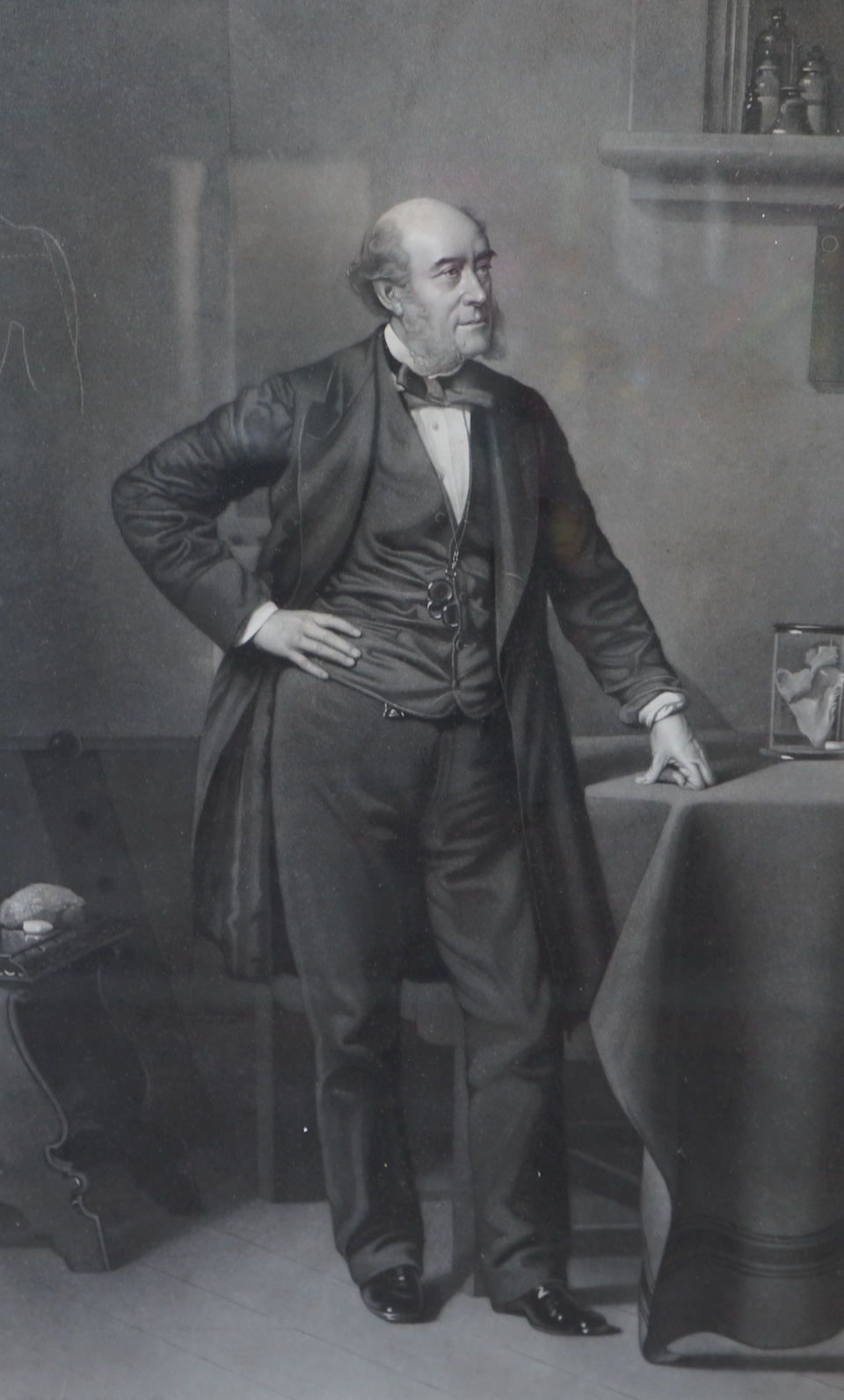 Joubert after Lehmann, mezzotint, 'Sir William Fergusson, Bart F.R.S. Sargeant surgeon to the Queen, c.1874, 62 x 36cm. Condition - fair